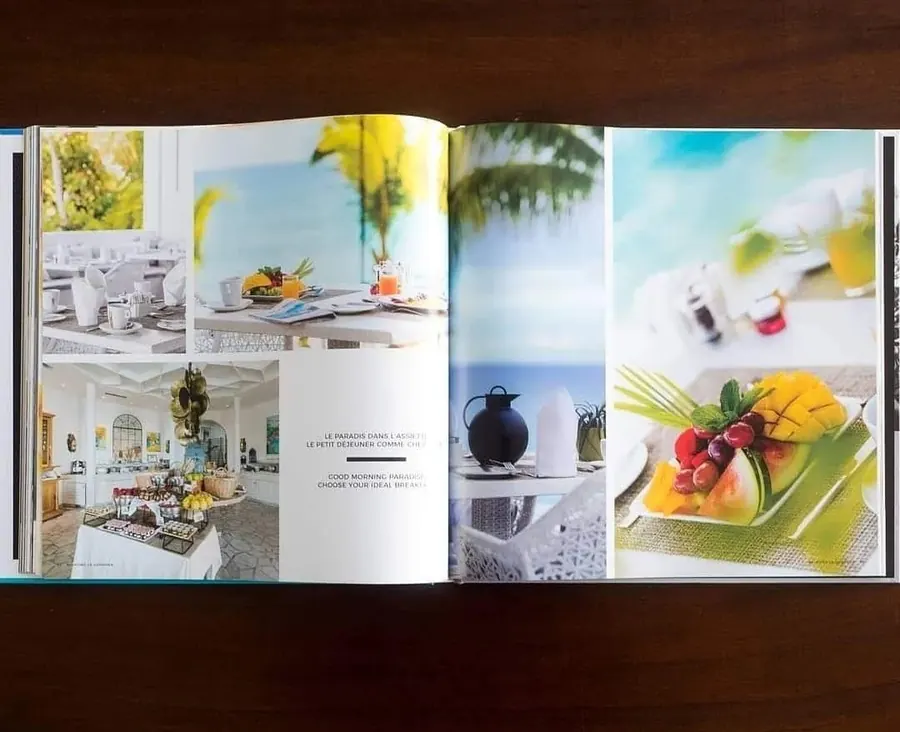 Belmond La Samanna art book breakfast spread